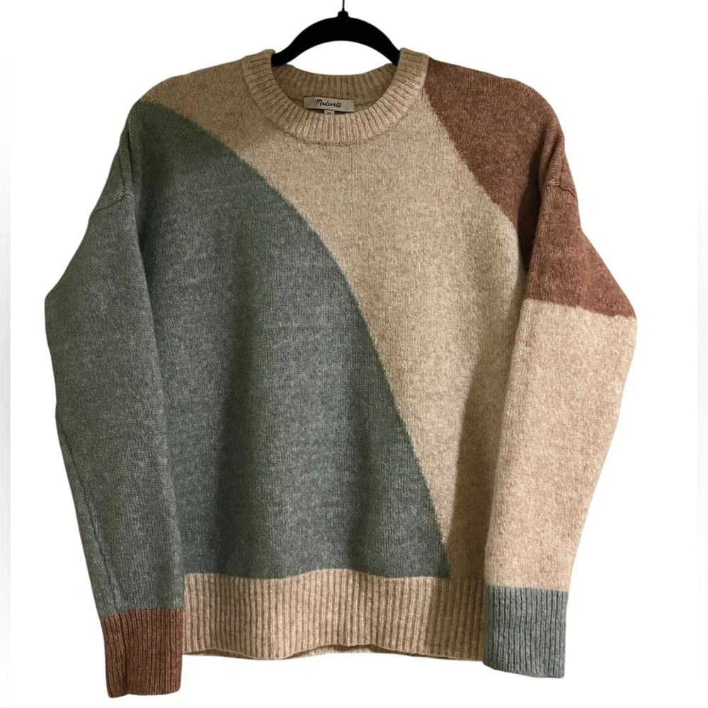 Madewell Cedarbrook Pullover Sweater in Colorblock- Size XS